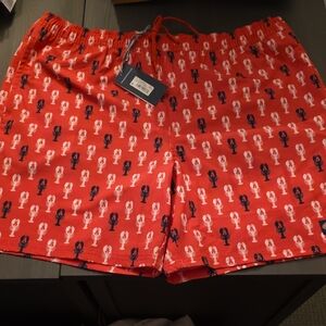 Vineyard Vines Red Lobster Pattern Swim Trunks